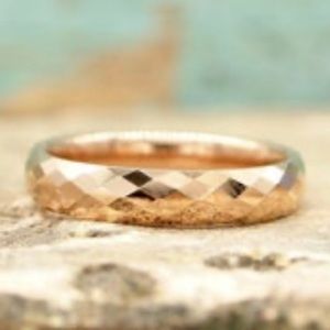 Rose Gold Faceted Polished Ring